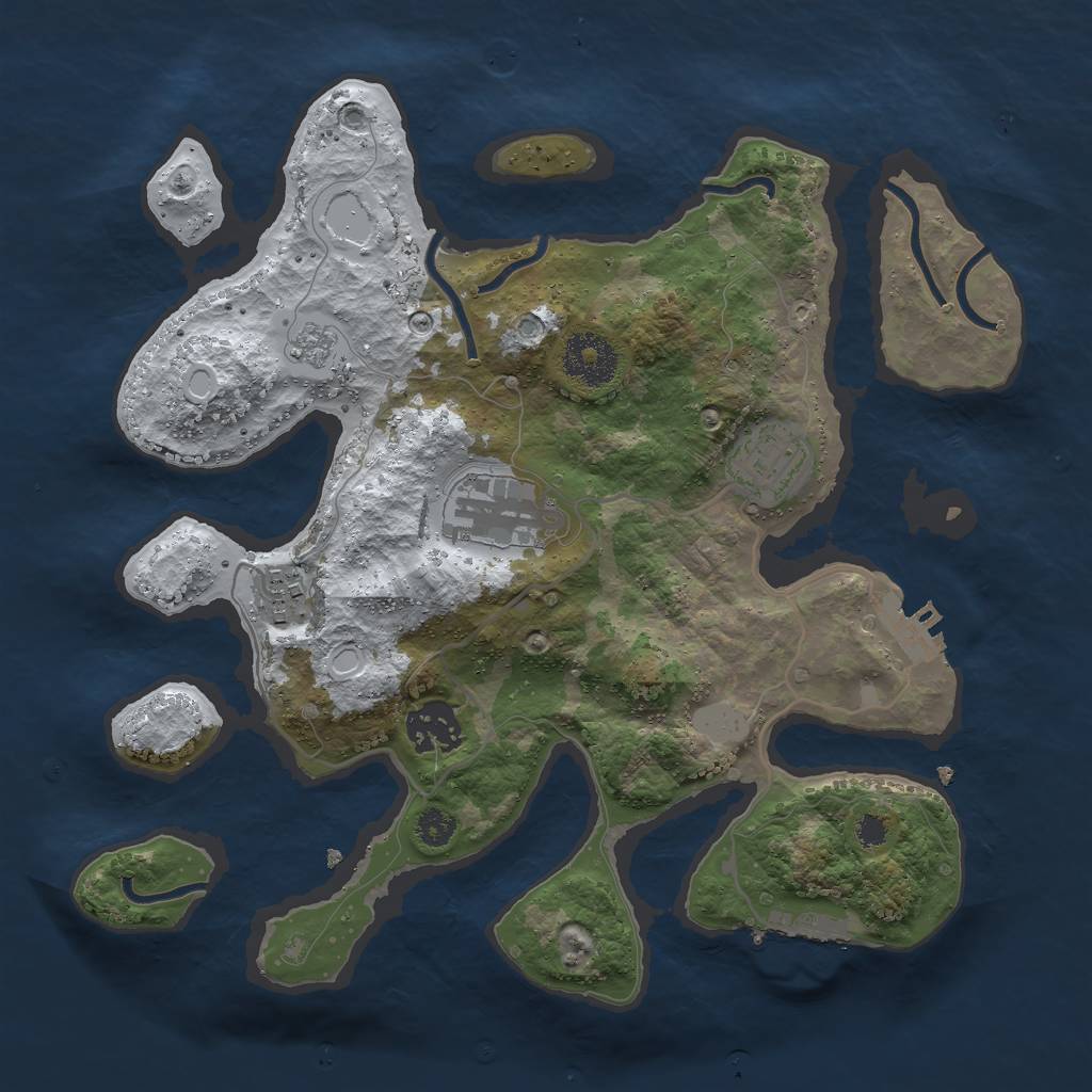 Rust Map: Procedural Map, Size: 3000, Seed: 656061667, 12 Monuments