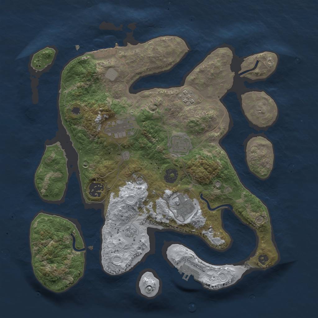 Rust Map: Procedural Map, Size: 3200, Seed: 547254, 14 Monuments