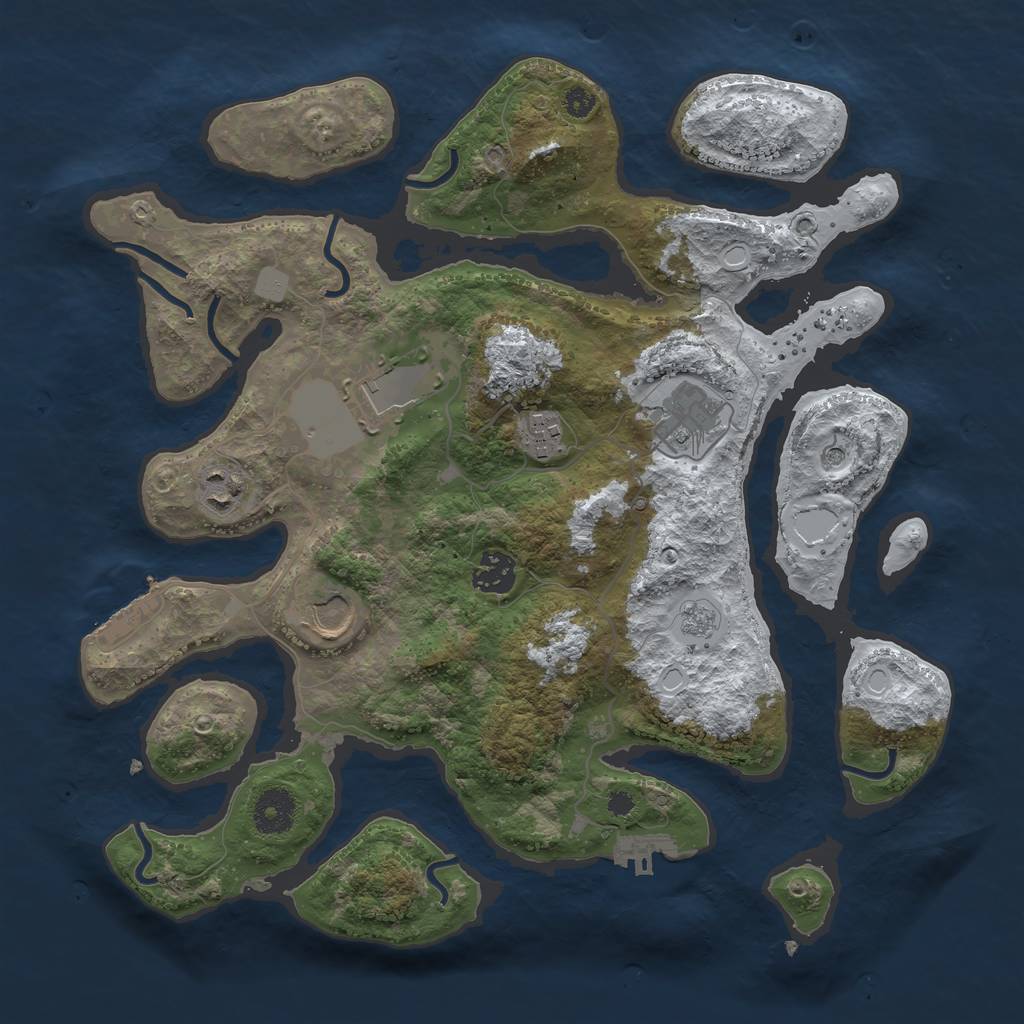 Rust Map: Procedural Map, Size: 3500, Seed: 565213576, 15 Monuments