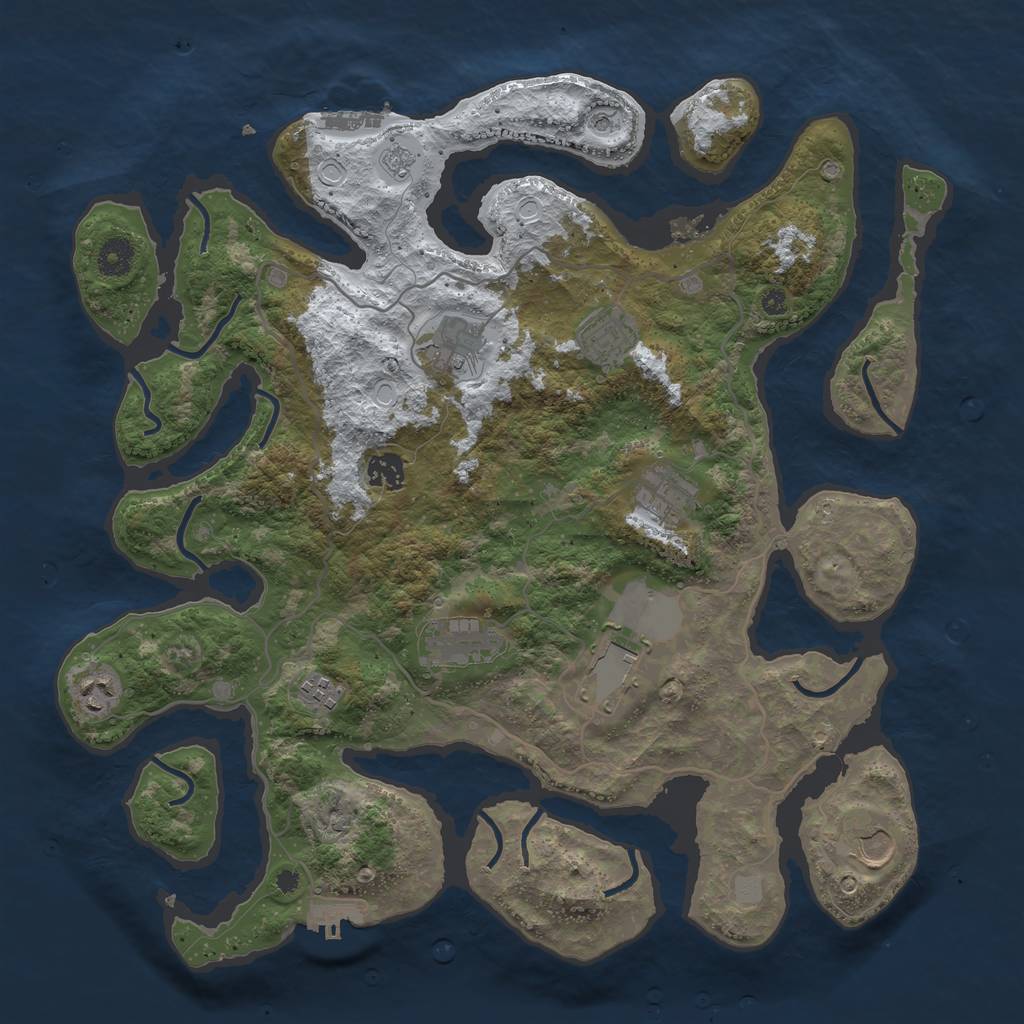 Rust Map: Procedural Map, Size: 4000, Seed: 1516004, 18 Monuments