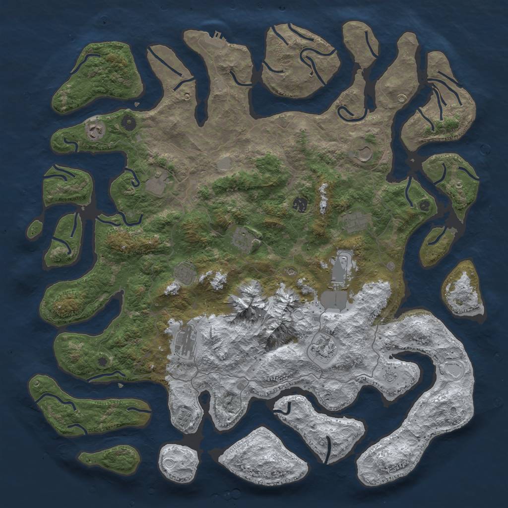 Rust Map: Procedural Map, Size: 5000, Seed: 1146302, 19 Monuments