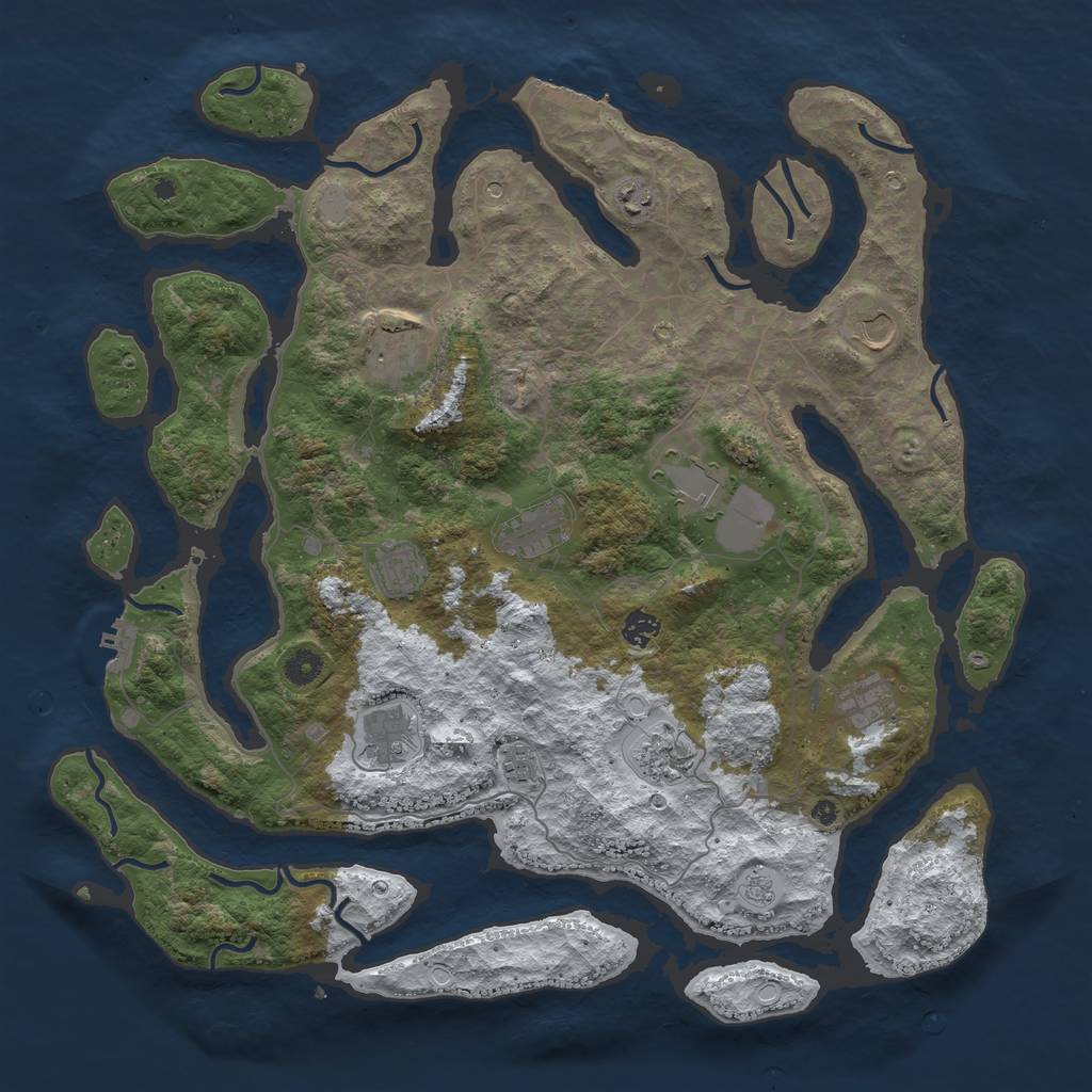 Rust Map: Procedural Map, Size: 4500, Seed: 3458435, 20 Monuments