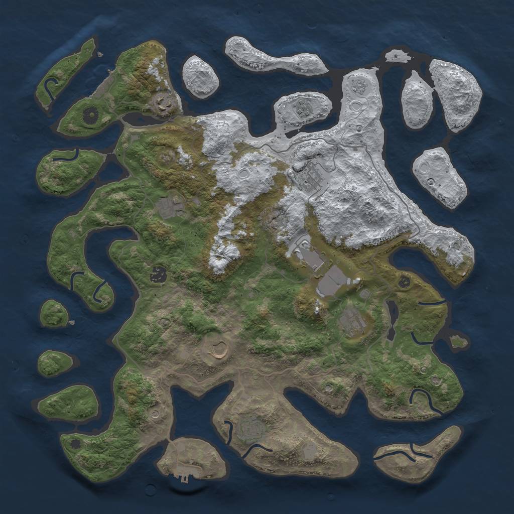 Rust Map: Procedural Map, Size: 4500, Seed: 4552918, 18 Monuments