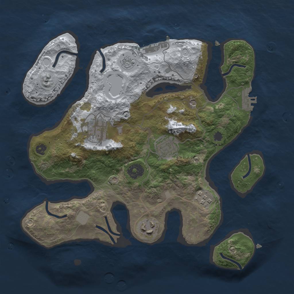 Rust Map: Procedural Map, Size: 2800, Seed: 310954100, 13 Monuments
