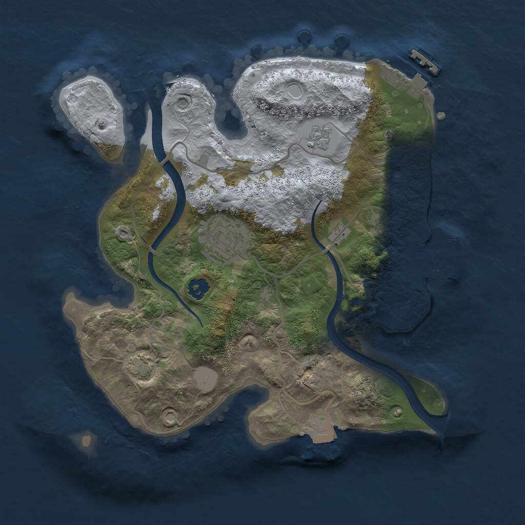 Rust Map: Procedural Map, Size: 2500, Seed: 5998252, 6 Monuments