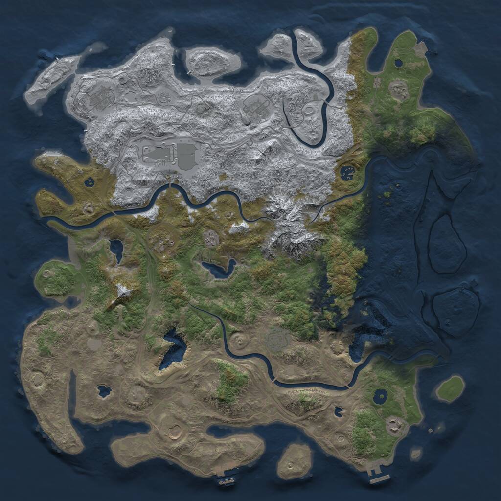 Rust Map: Procedural Map, Size: 5000, Seed: 1039087095, 15 Monuments