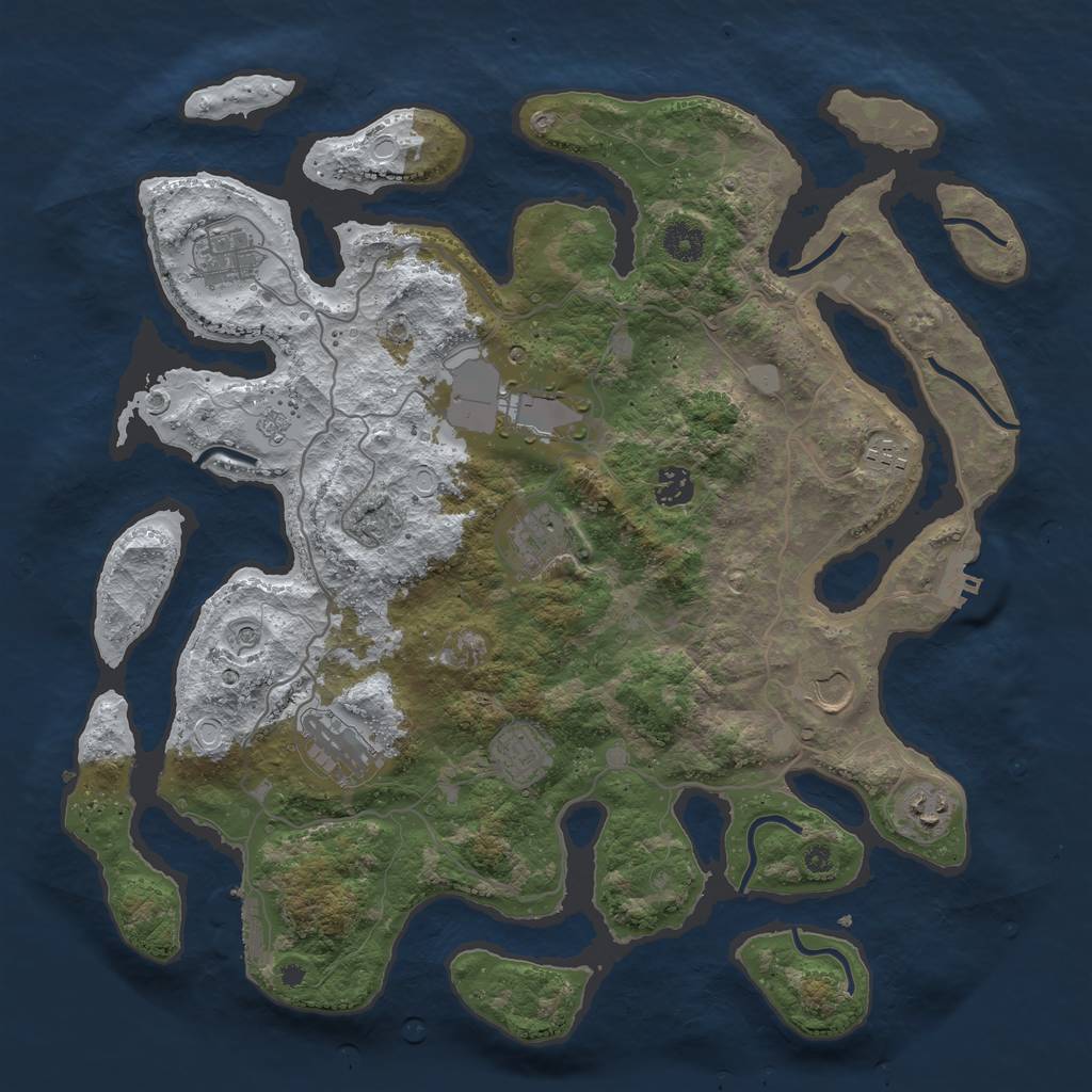 Rust Map: Procedural Map, Size: 4000, Seed: 1523964, 18 Monuments