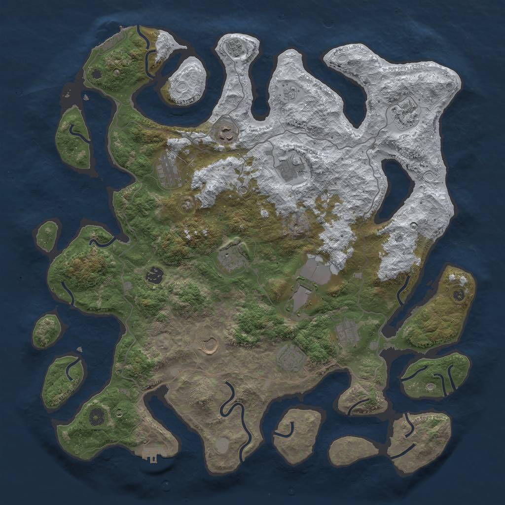 Rust Map: Procedural Map, Size: 4500, Seed: 1337082397, 20 Monuments