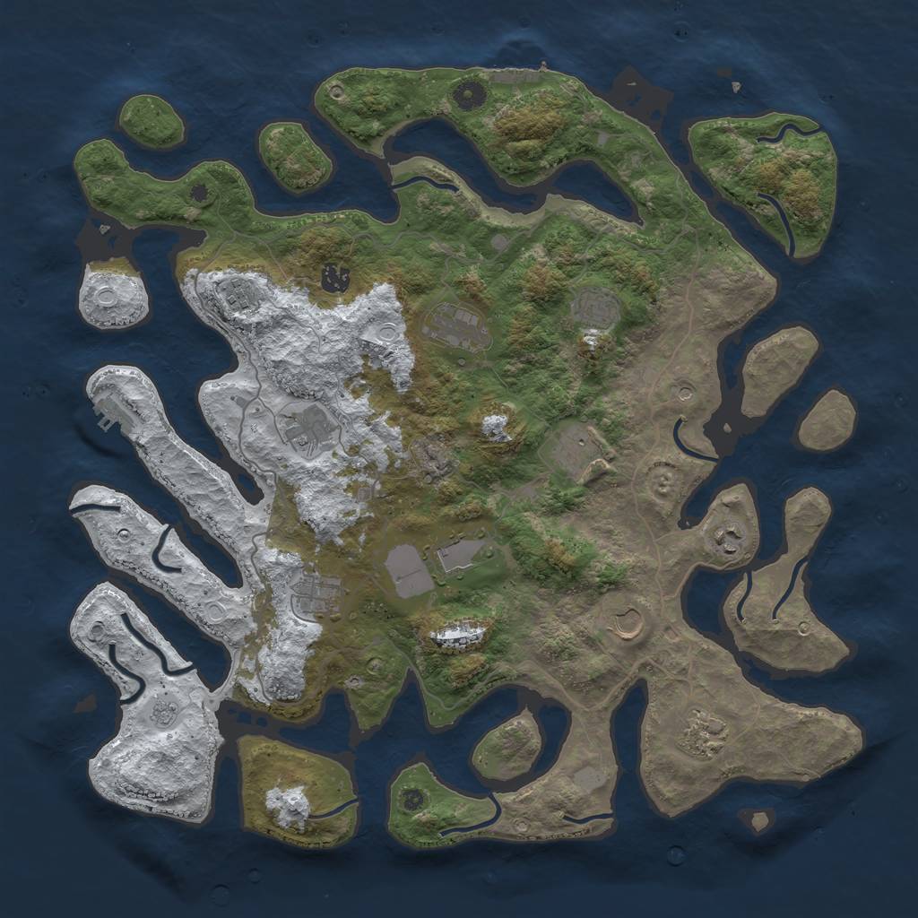 Rust Map: Procedural Map, Size: 4500, Seed: 936431396, 20 Monuments
