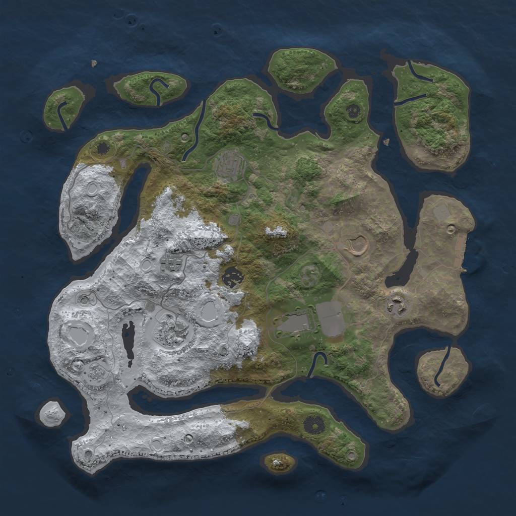 Rust Map: Procedural Map, Size: 3800, Seed: 121, 15 Monuments