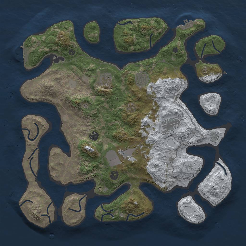 Rust Map: Procedural Map, Size: 4000, Seed: 598318713, 15 Monuments