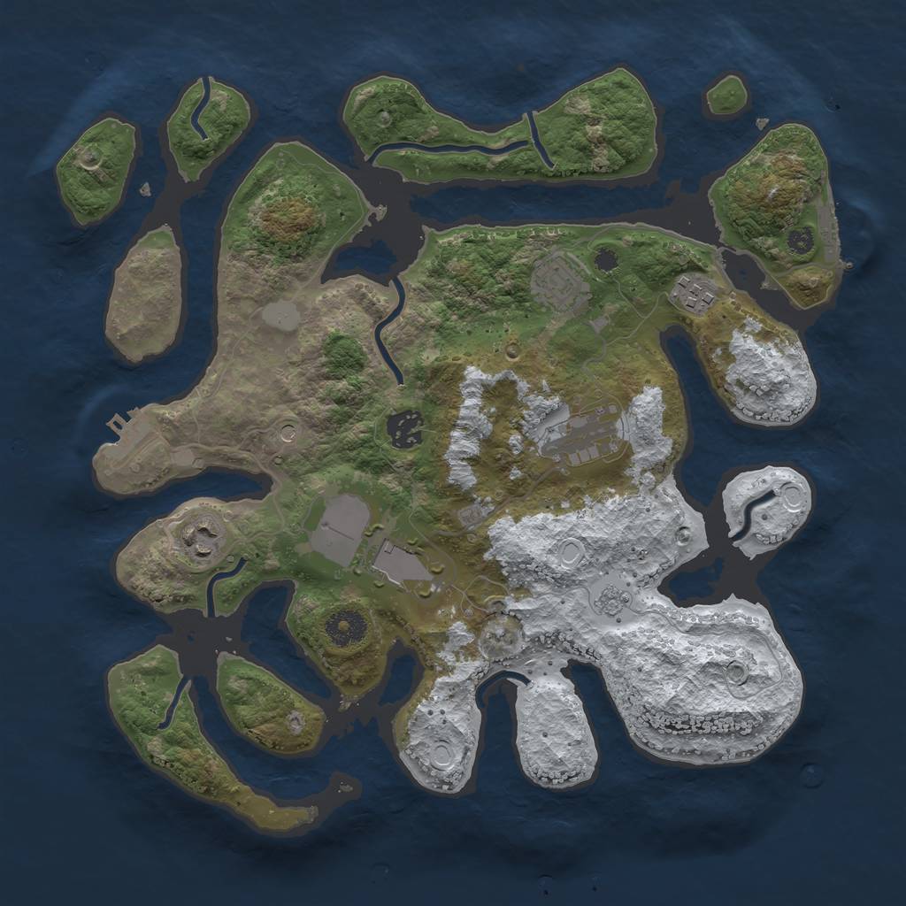 Rust Map: Procedural Map, Size: 3500, Seed: 2110902022, 15 Monuments