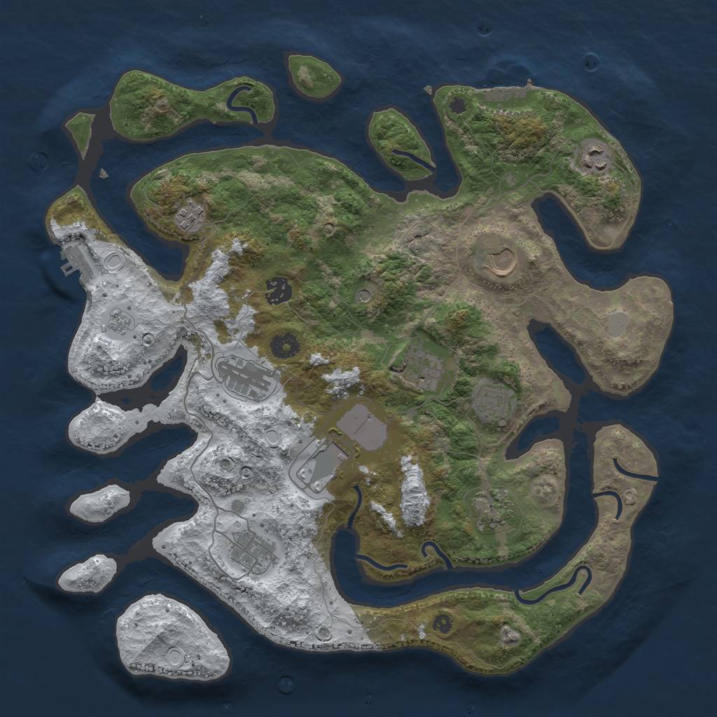 Rust Map: Procedural Map, Size: 3850, Seed: 48383838, 19 Monuments