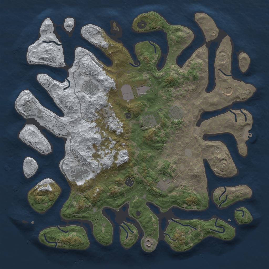 Rust Map: Procedural Map, Size: 4500, Seed: 5581659, 18 Monuments