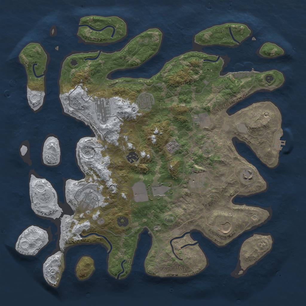 Rust Map: Procedural Map, Size: 4000, Seed: 1165897135, 19 Monuments