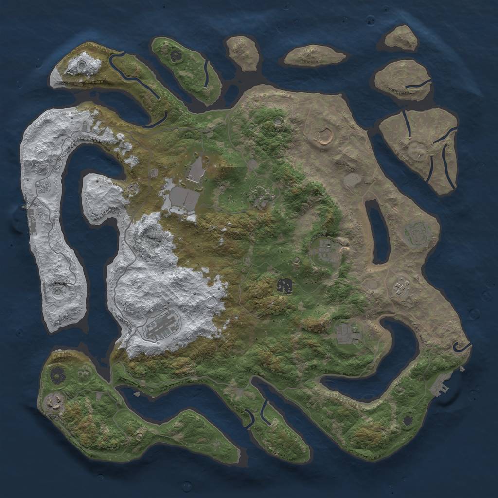 Rust Map: Procedural Map, Size: 4500, Seed: 564160, 19 Monuments