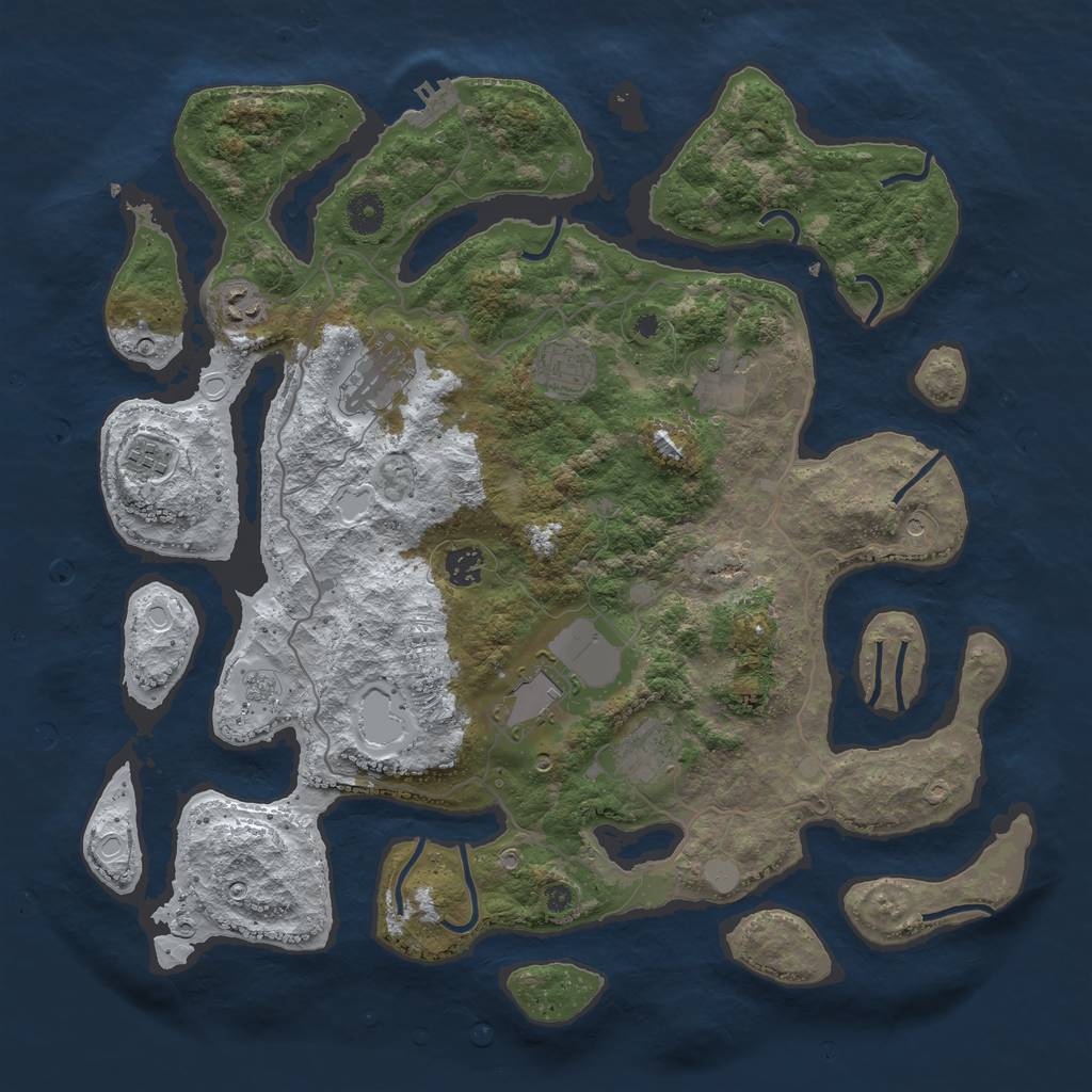 Rust Map: Procedural Map, Size: 4100, Seed: 7895, 16 Monuments