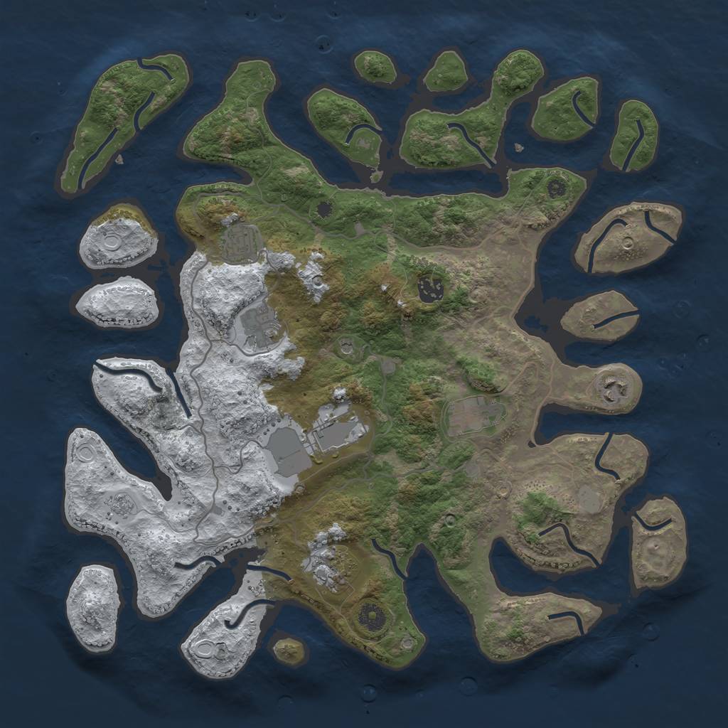 Rust Map: Procedural Map, Size: 4000, Seed: 5291244, 14 Monuments