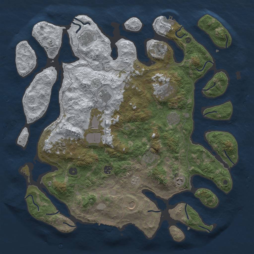 Rust Map: Procedural Map, Size: 4500, Seed: 661279, 20 Monuments