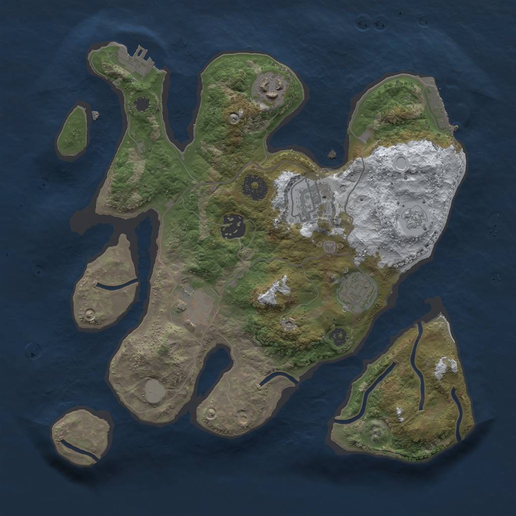 Rust Map: Procedural Map, Size: 3000, Seed: 1662827003, 13 Monuments