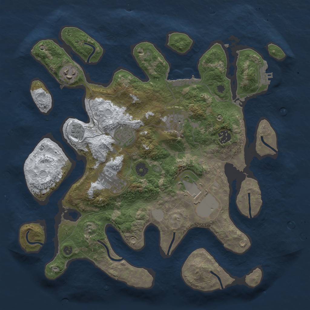 Rust Map: Procedural Map, Size: 3550, Seed: 431493, 14 Monuments