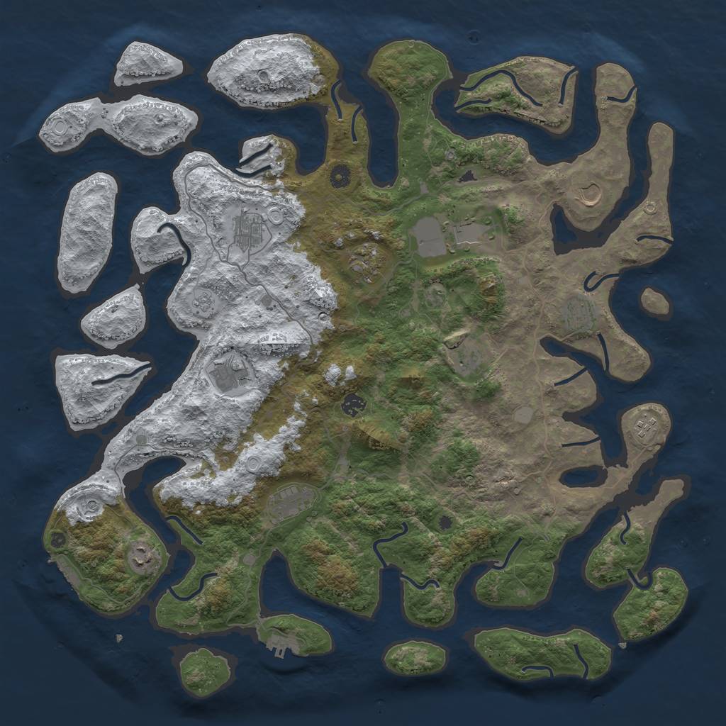 Rust Map: Procedural Map, Size: 4800, Seed: 45587256, 20 Monuments