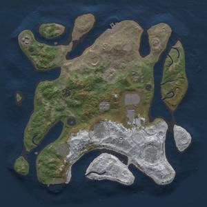 Thumbnail Rust Map: Procedural Map, Size: 3500, Seed: 10753103, 17 Monuments