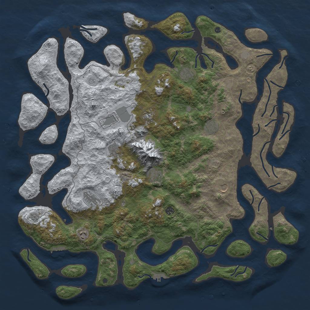 Rust Map: Procedural Map, Size: 5400, Seed: 689995904, 20 Monuments