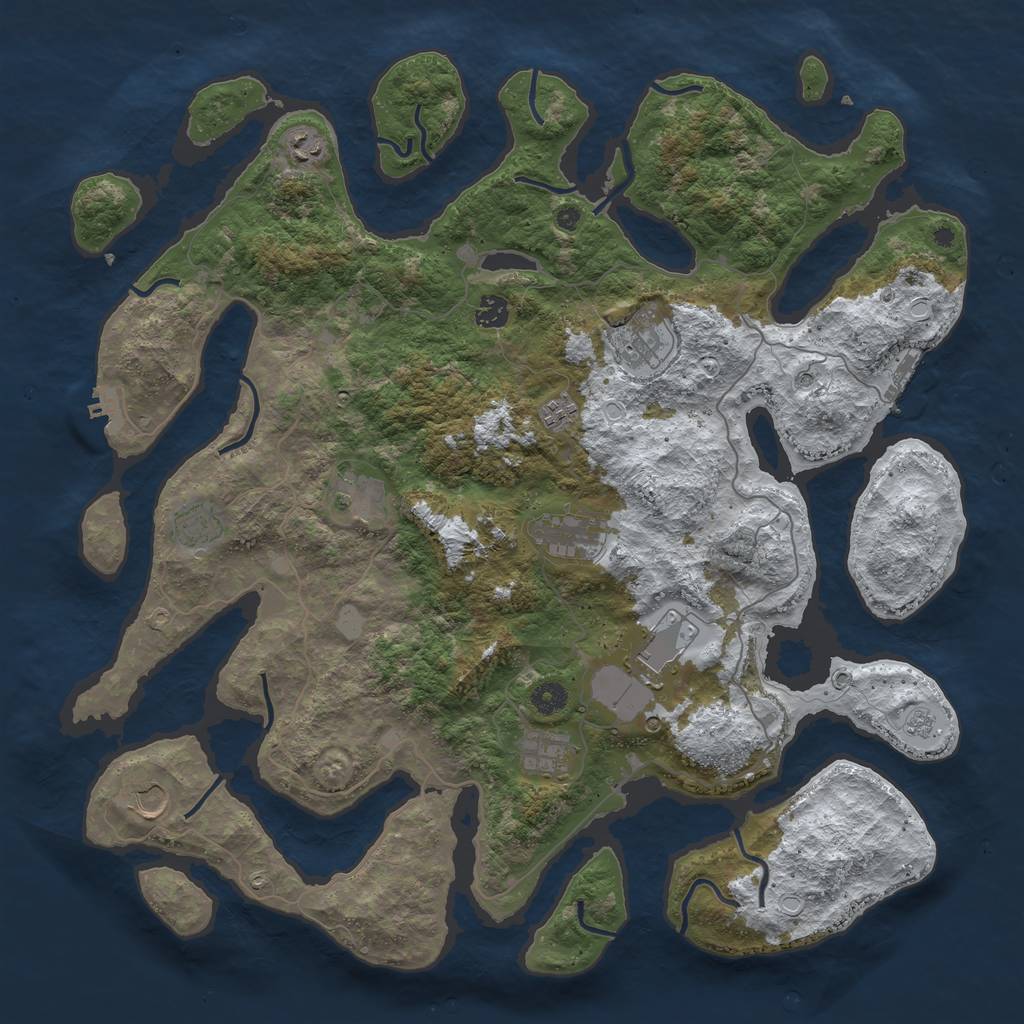 Rust Map: Procedural Map, Size: 4500, Seed: 5899606, 19 Monuments