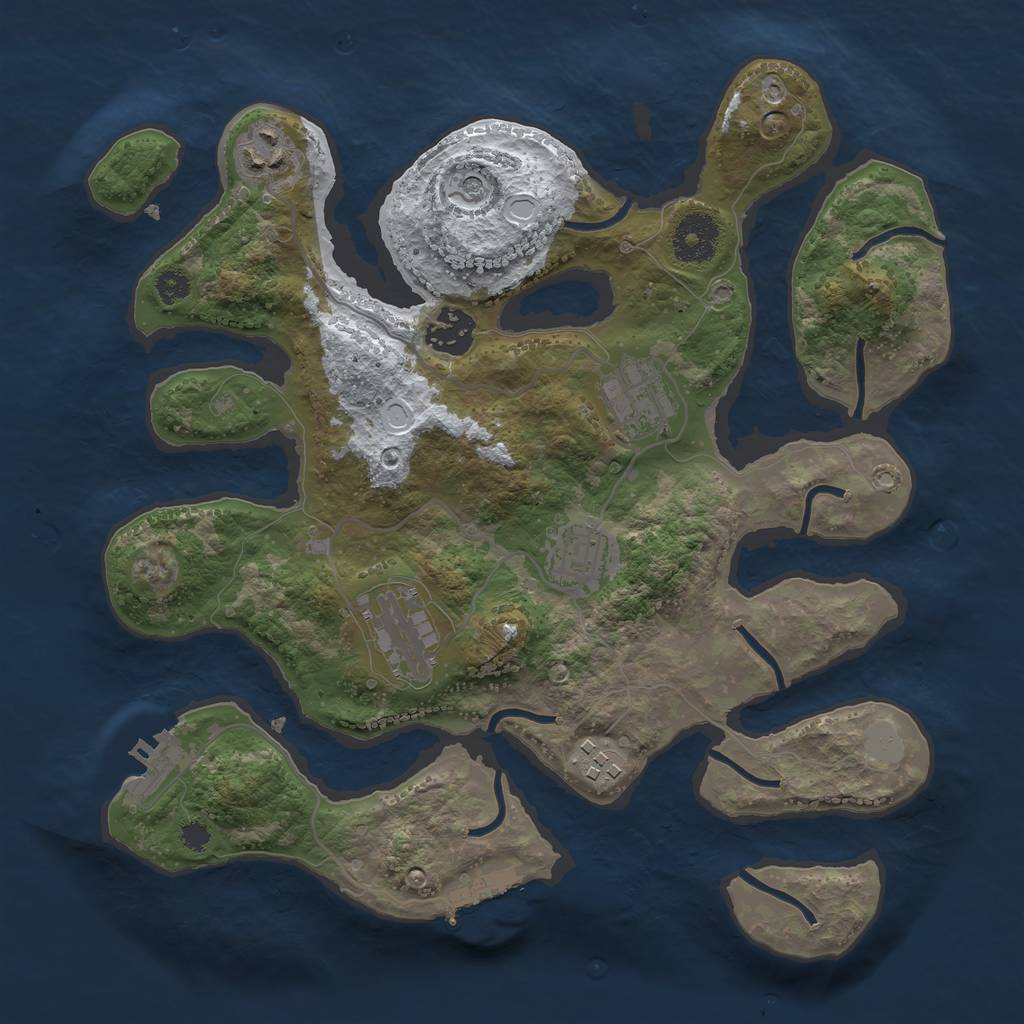 Rust Map: Procedural Map, Size: 3200, Seed: 62264061, 14 Monuments