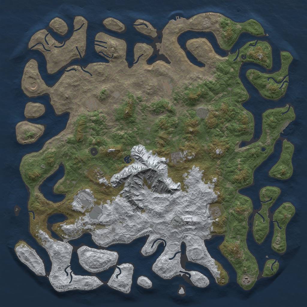 Rust Map: Procedural Map, Size: 6000, Seed: 561656, 20 Monuments
