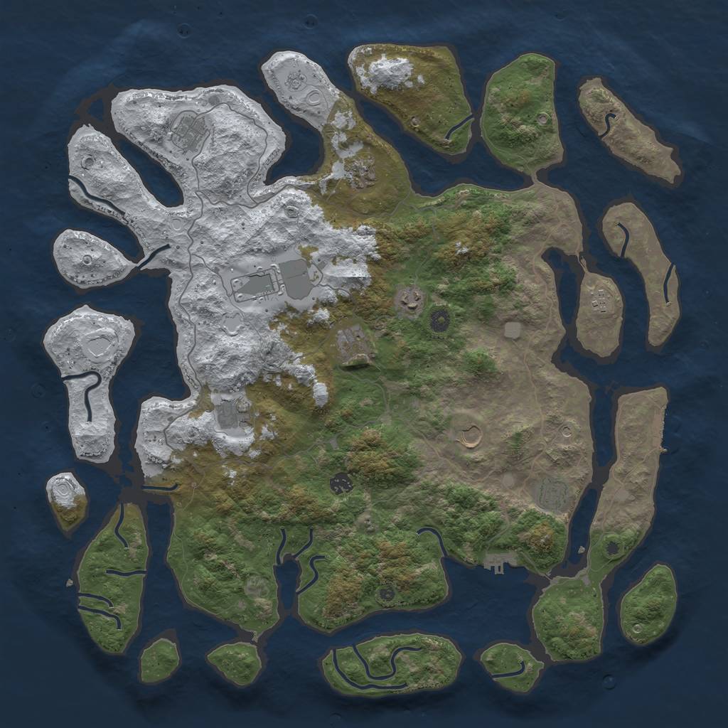 Rust Map: Procedural Map, Size: 4900, Seed: 8293741, 19 Monuments