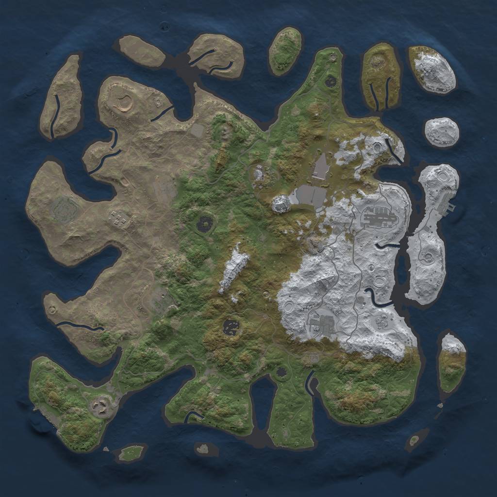 Rust Map: Procedural Map, Size: 4500, Seed: 6219983, 20 Monuments