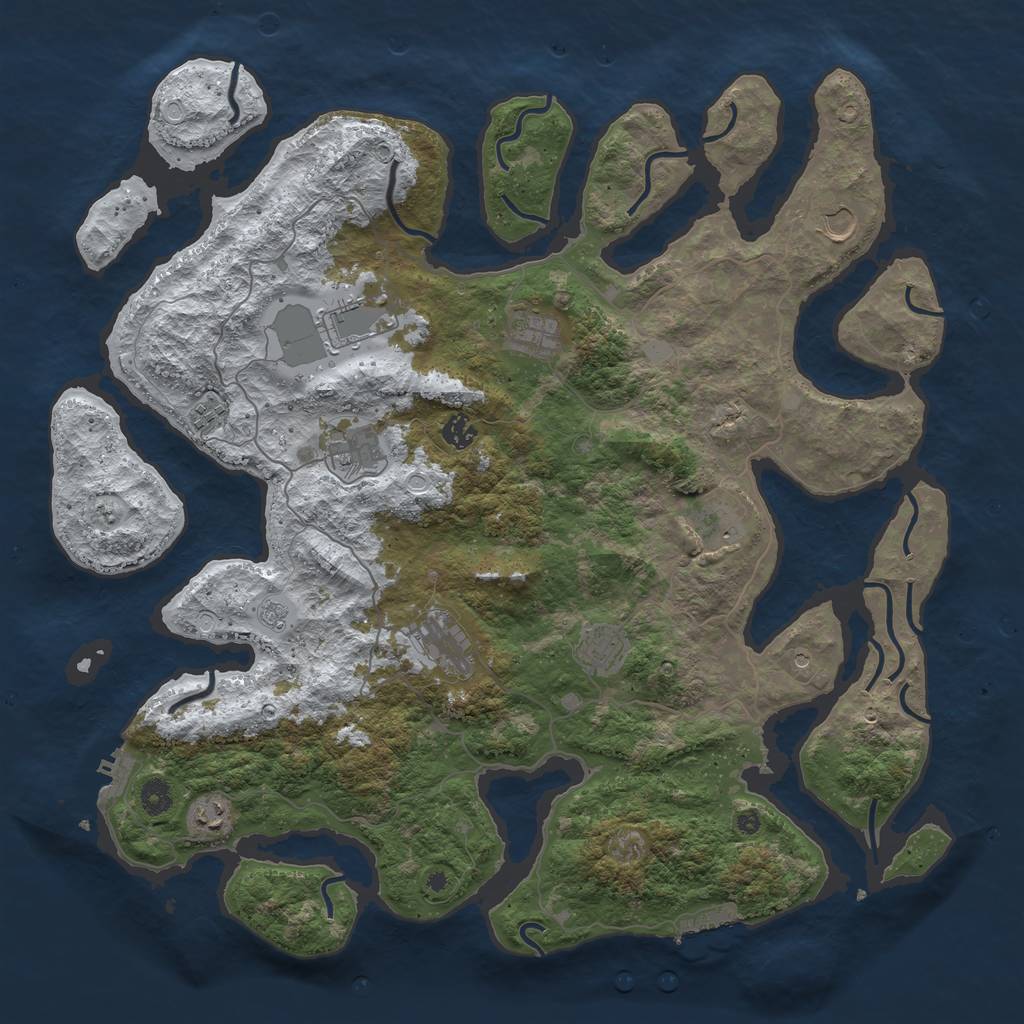 Rust Map: Procedural Map, Size: 4500, Seed: 4380323, 19 Monuments