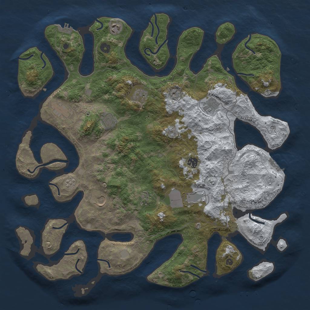 Rust Map: Procedural Map, Size: 4500, Seed: 1882264902, 19 Monuments