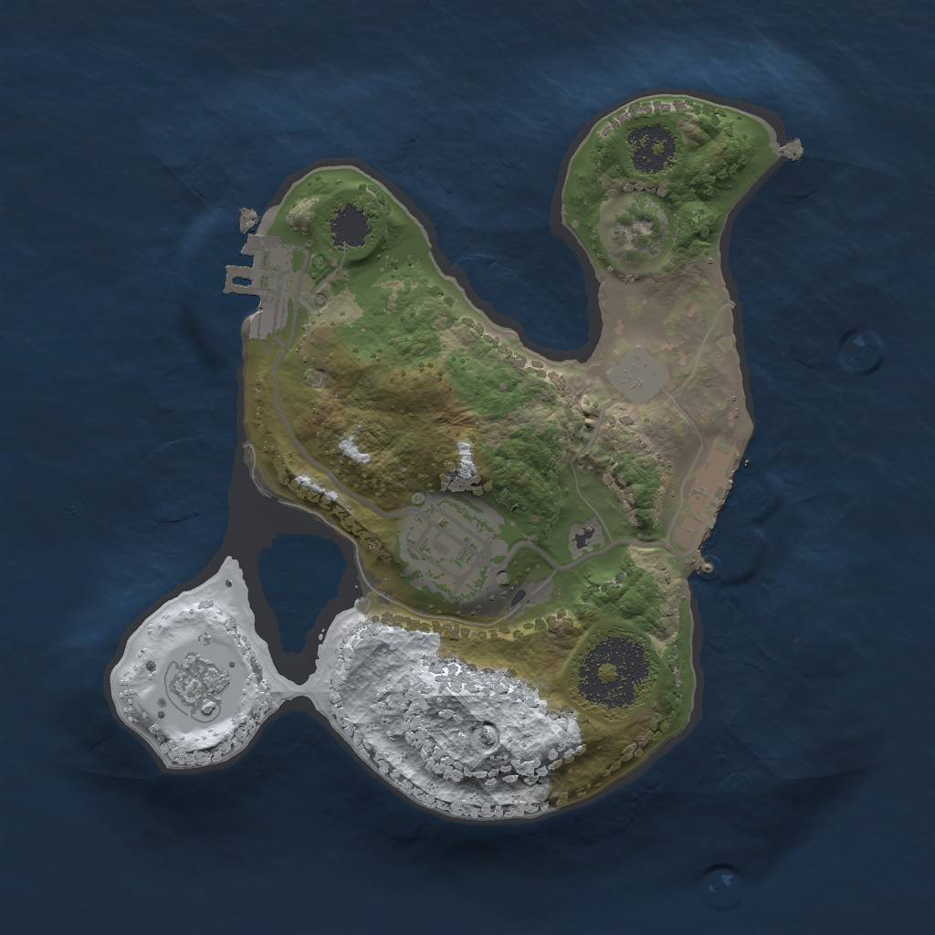 Rust Map: Procedural Map, Size: 2000, Seed: 1199245108, 9 Monuments