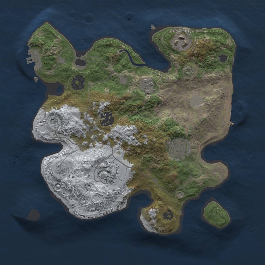 Rust Map: Procedural Map, Size: 2688, Seed: 1476554157, 14 Monuments