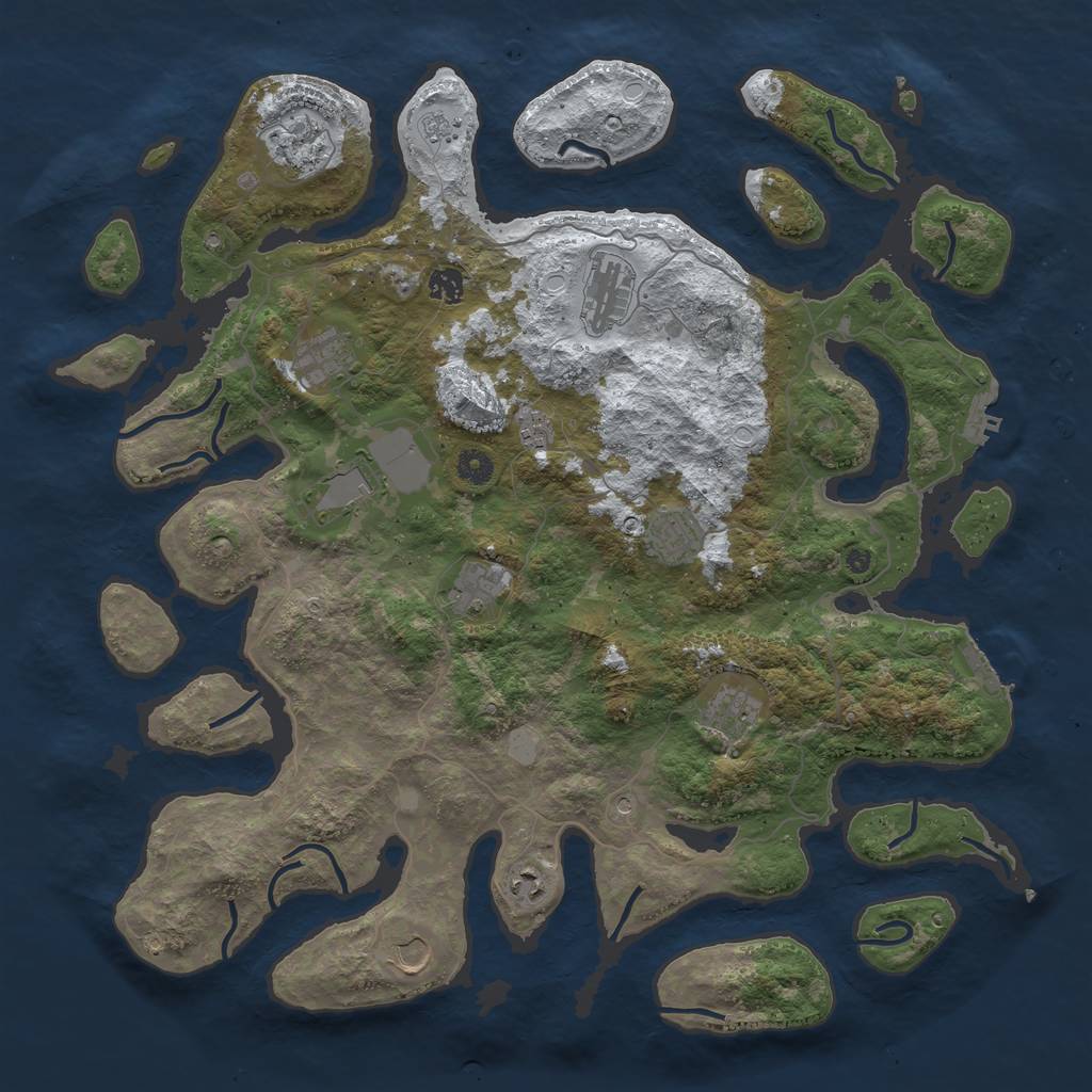 Rust Map: Procedural Map, Size: 4500, Seed: 5766122, 20 Monuments