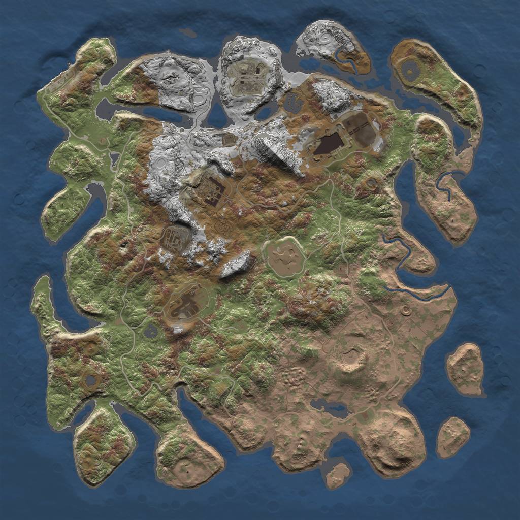 Rust Map: Procedural Map, Size: 4000, Seed: 793197, 13 Monuments