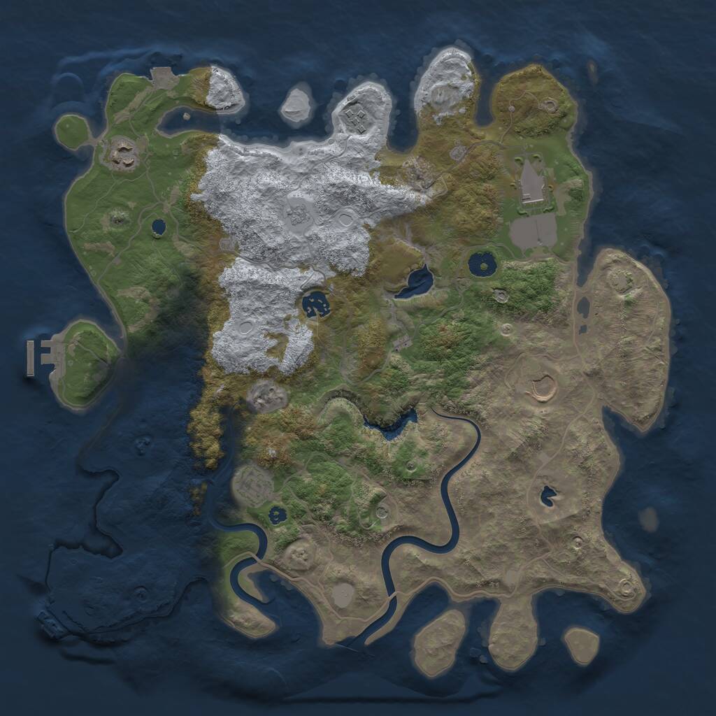 Rust Map: Procedural Map, Size: 4000, Seed: 793197, 12 Monuments