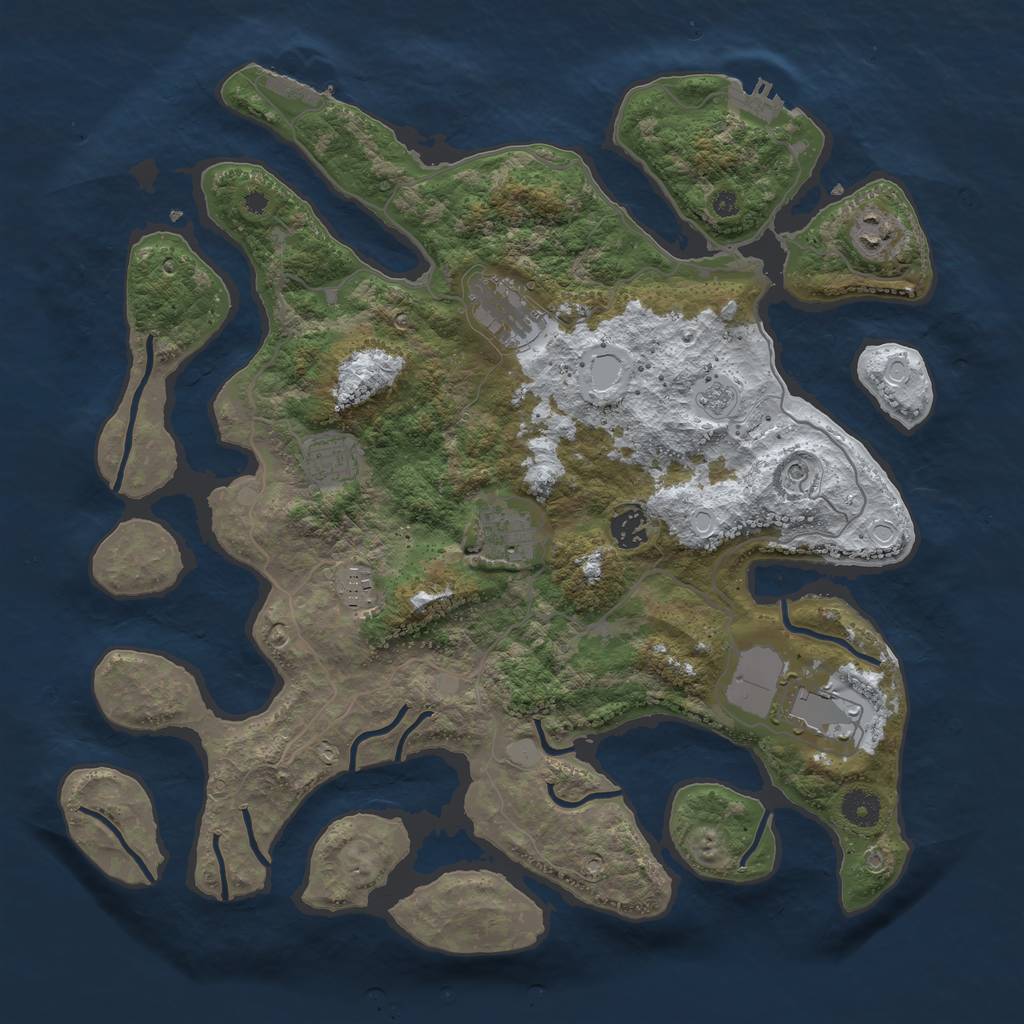 Rust Map: Procedural Map, Size: 4000, Seed: 20742, 16 Monuments