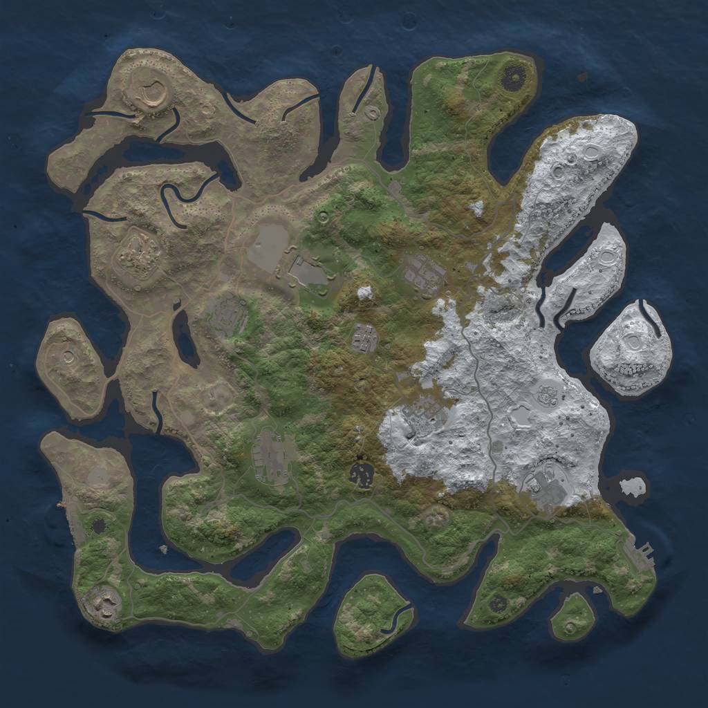 Rust Map: Procedural Map, Size: 4120, Seed: 1975264211, 20 Monuments