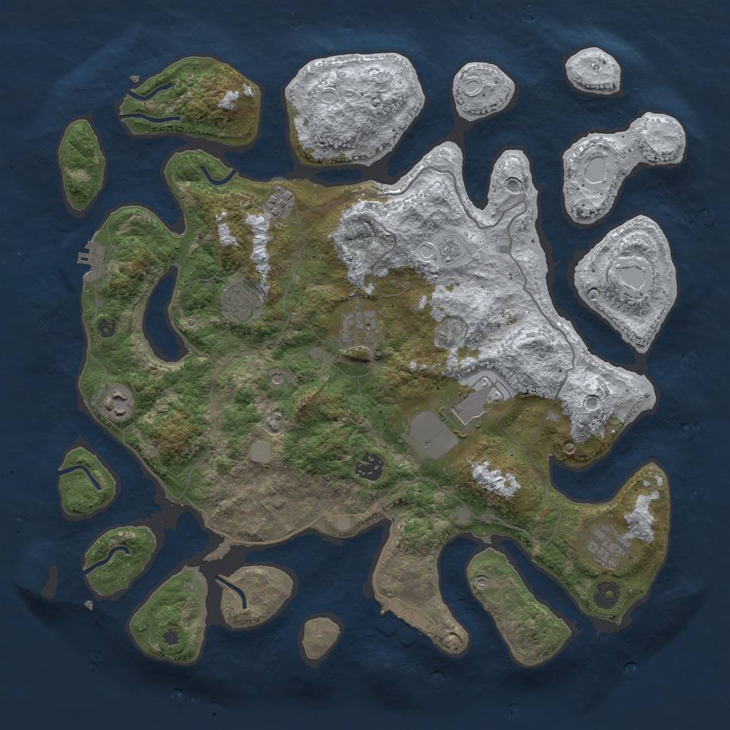 Rust Map: Procedural Map, Size: 4000, Seed: 89413, 16 Monuments