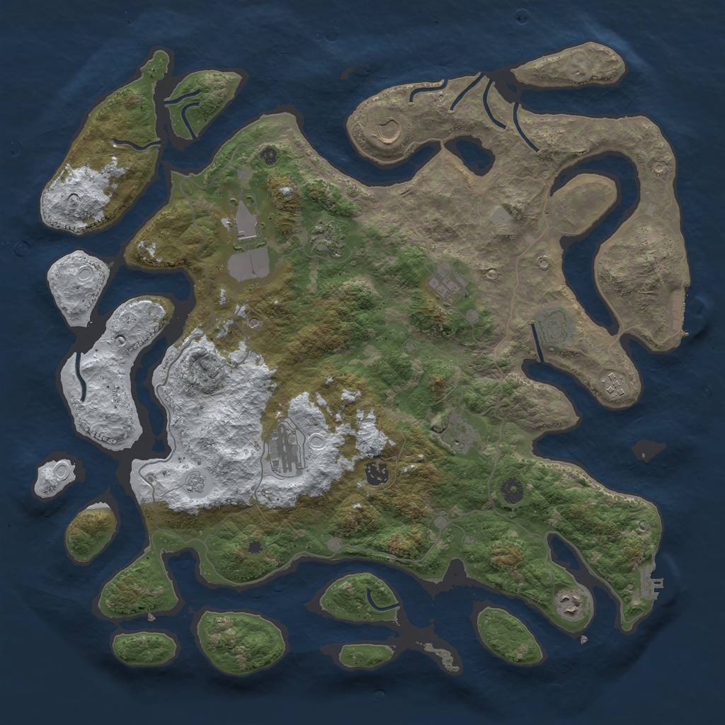 Rust Map: Procedural Map, Size: 4500, Seed: 1378630, 19 Monuments