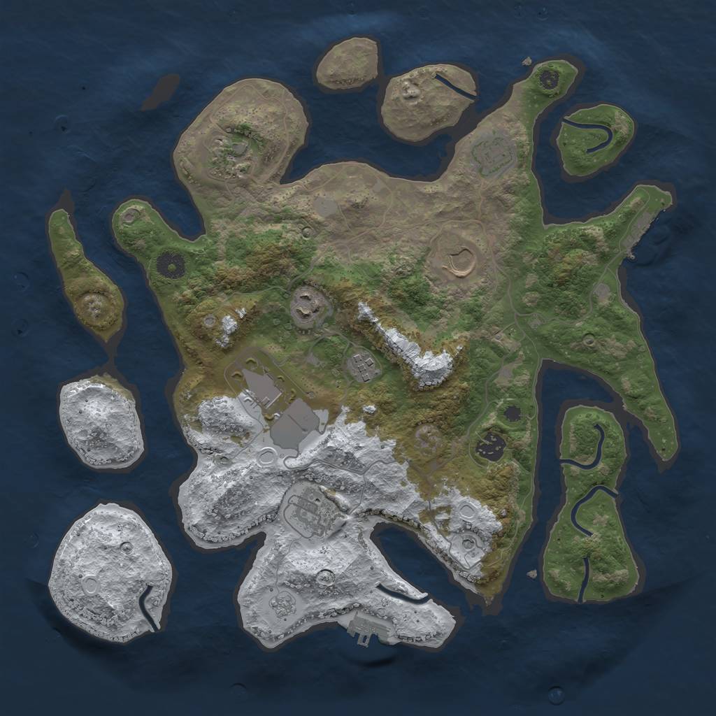 Rust Map: Procedural Map, Size: 3800, Seed: 4766, 17 Monuments