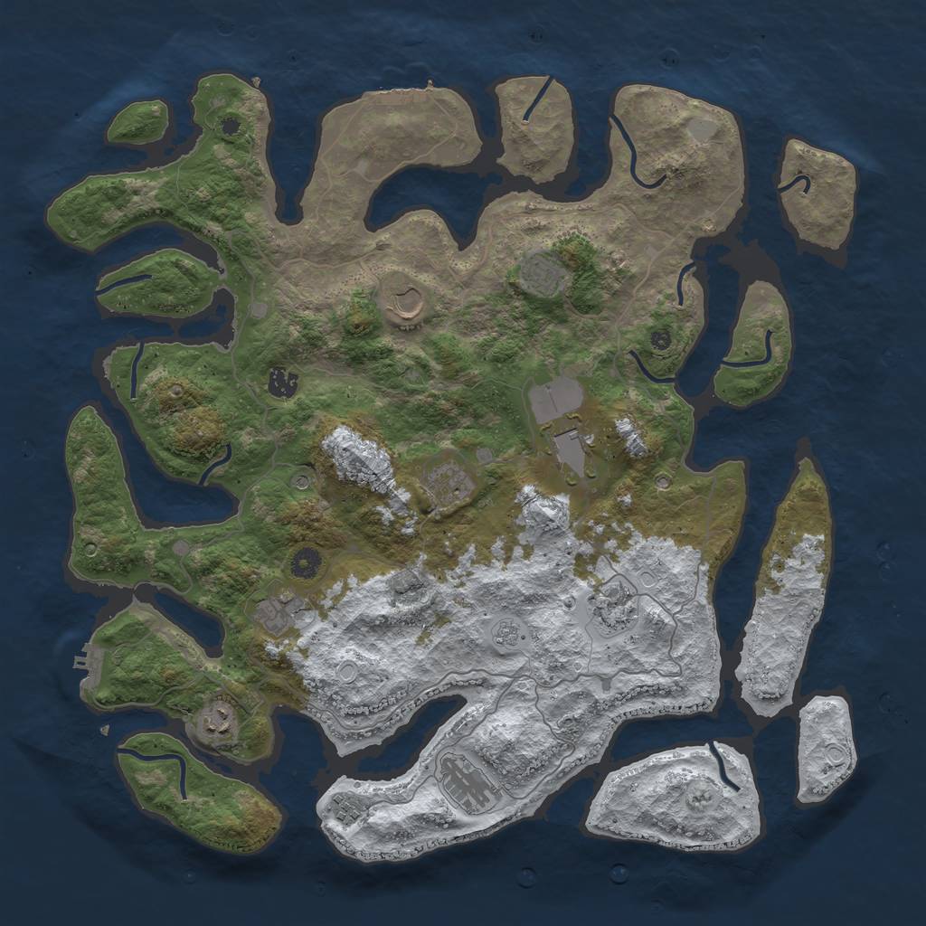 Rust Map: Procedural Map, Size: 4500, Seed: 54, 19 Monuments