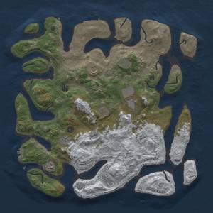 Thumbnail Rust Map: Procedural Map, Size: 4500, Seed: 54, 19 Monuments