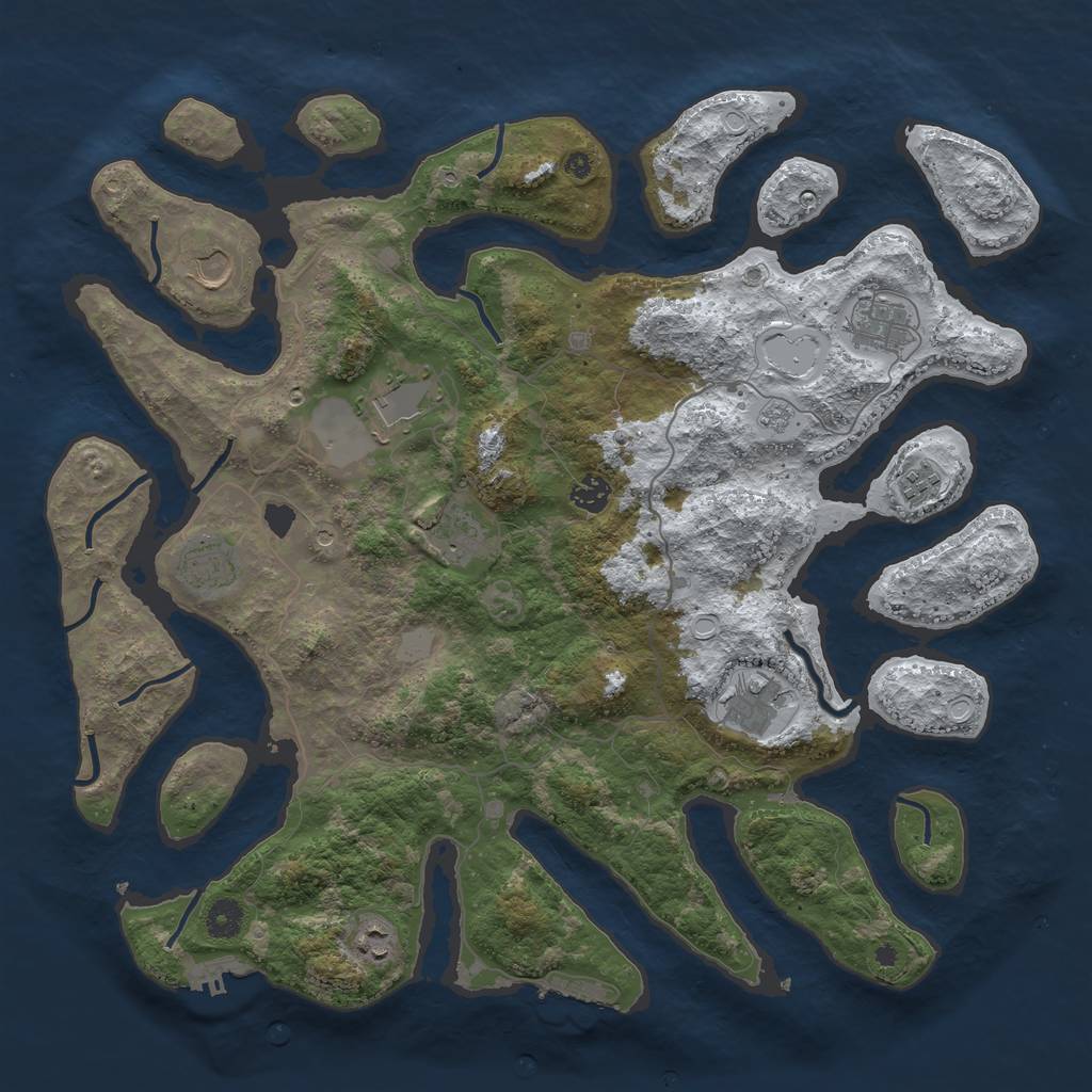 Rust Map: Procedural Map, Size: 4250, Seed: 187, 18 Monuments