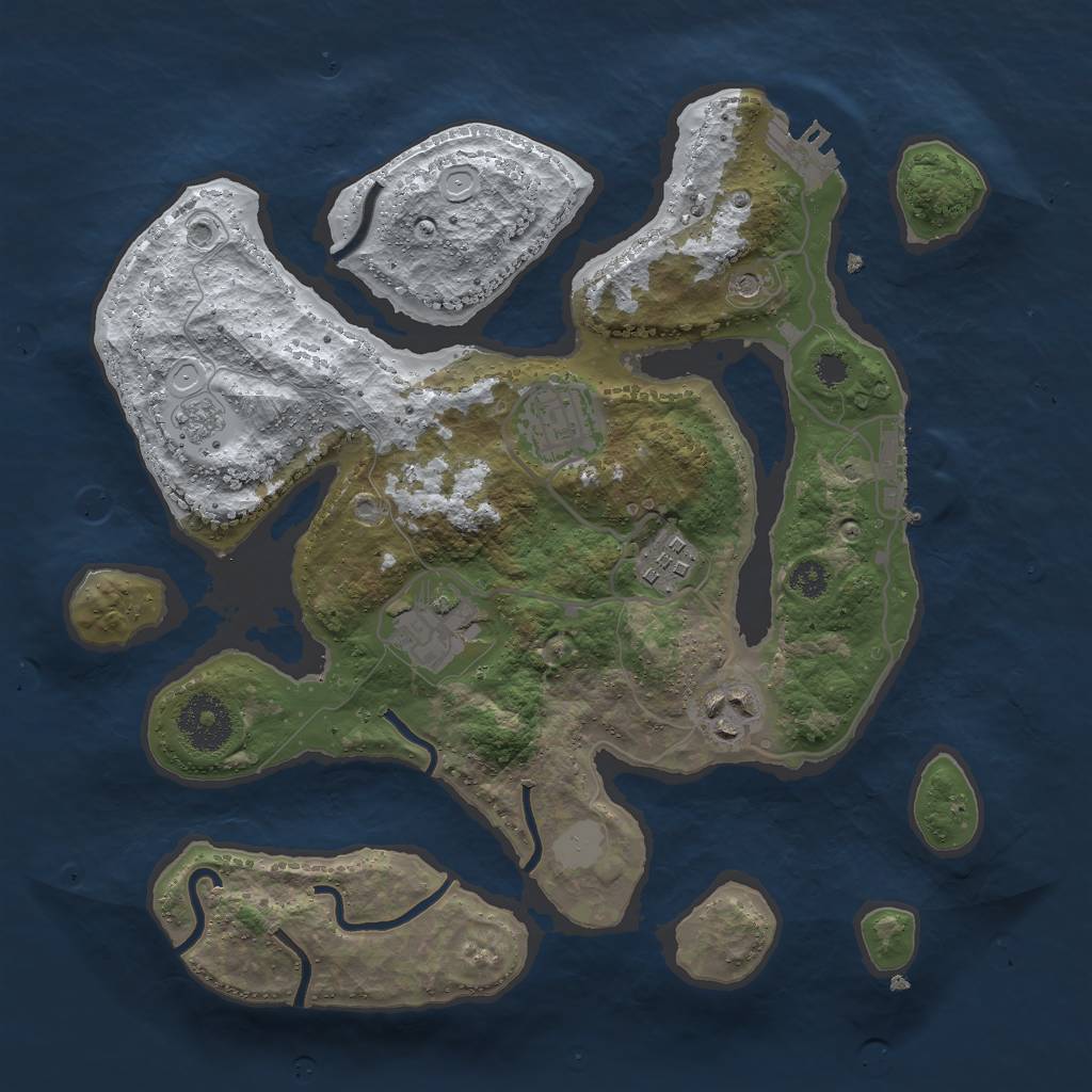 Rust Map: Procedural Map, Size: 3000, Seed: 573848152, 13 Monuments