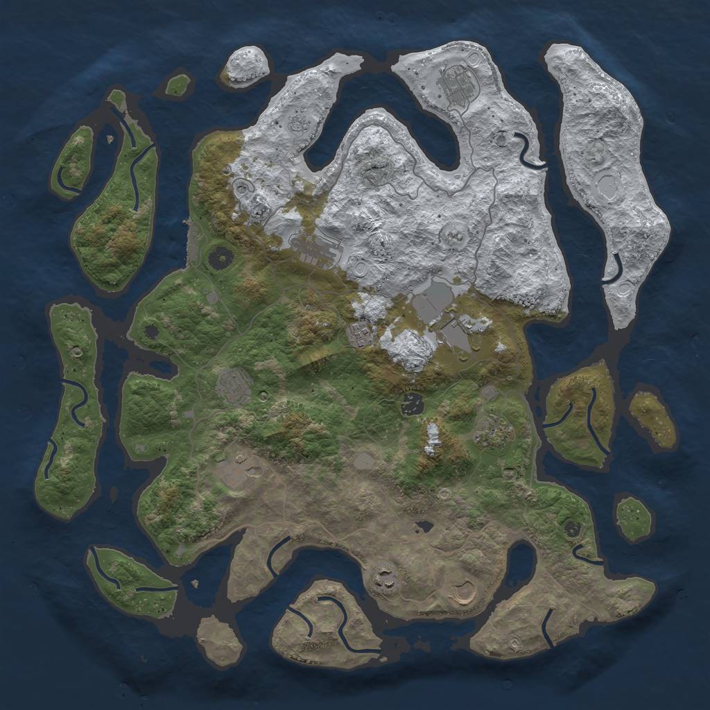 Rust Map: Procedural Map, Size: 4500, Seed: 1433660, 18 Monuments